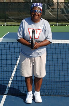 Cindy playing tennis